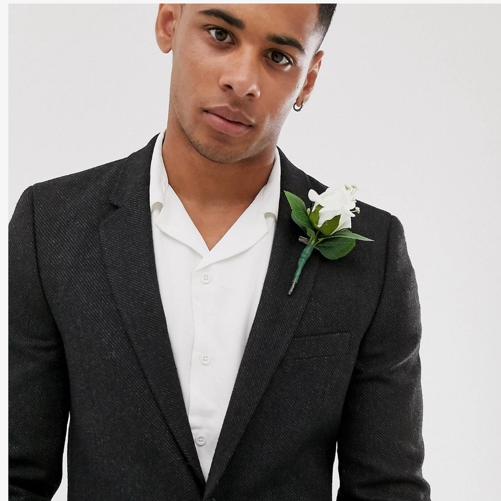 Asos Skinny blazer in charcoal wool mix